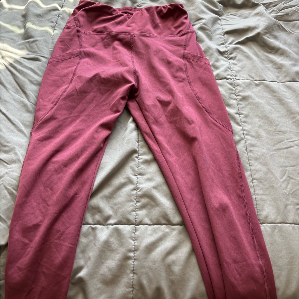 Burgundy High-Waisted Leggings
